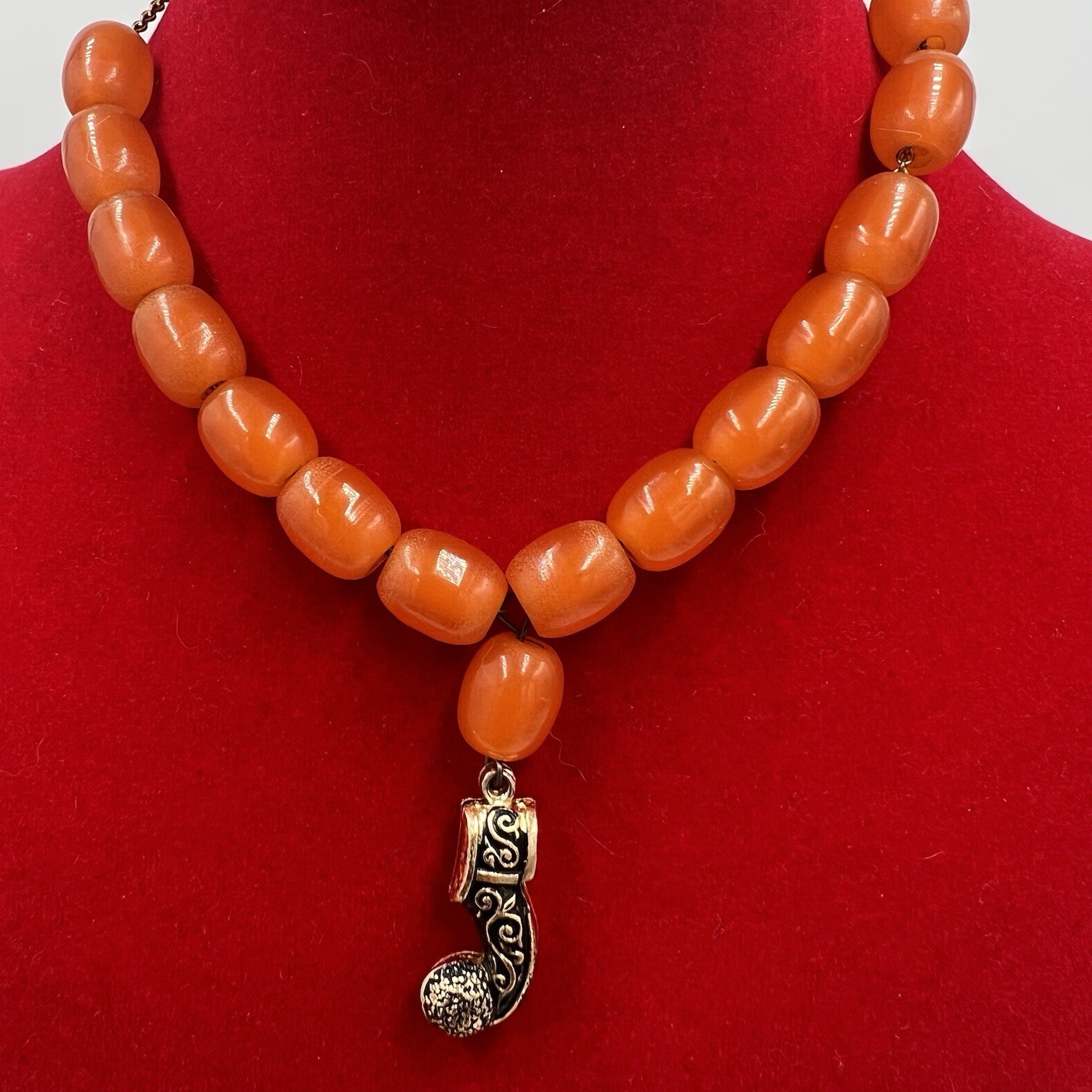 Antique Αmber Honey Butterscotch Bakelite Faturan Prayer Beads Bracelet 15 Beads