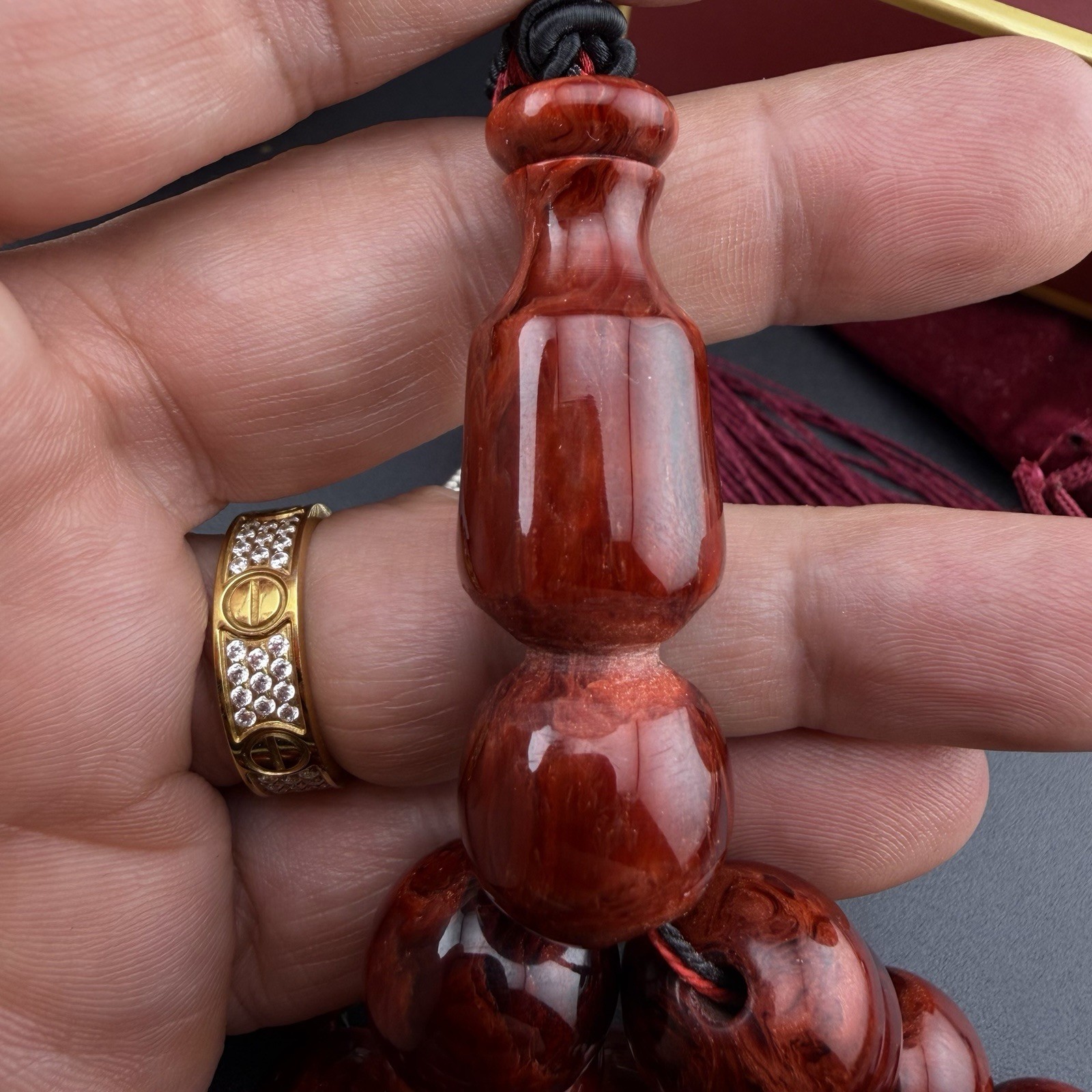 VIP Red Galaxy Misky 33-Bead Islamic Tasbih Rosary مسباح فاتوران حجم كبير N945