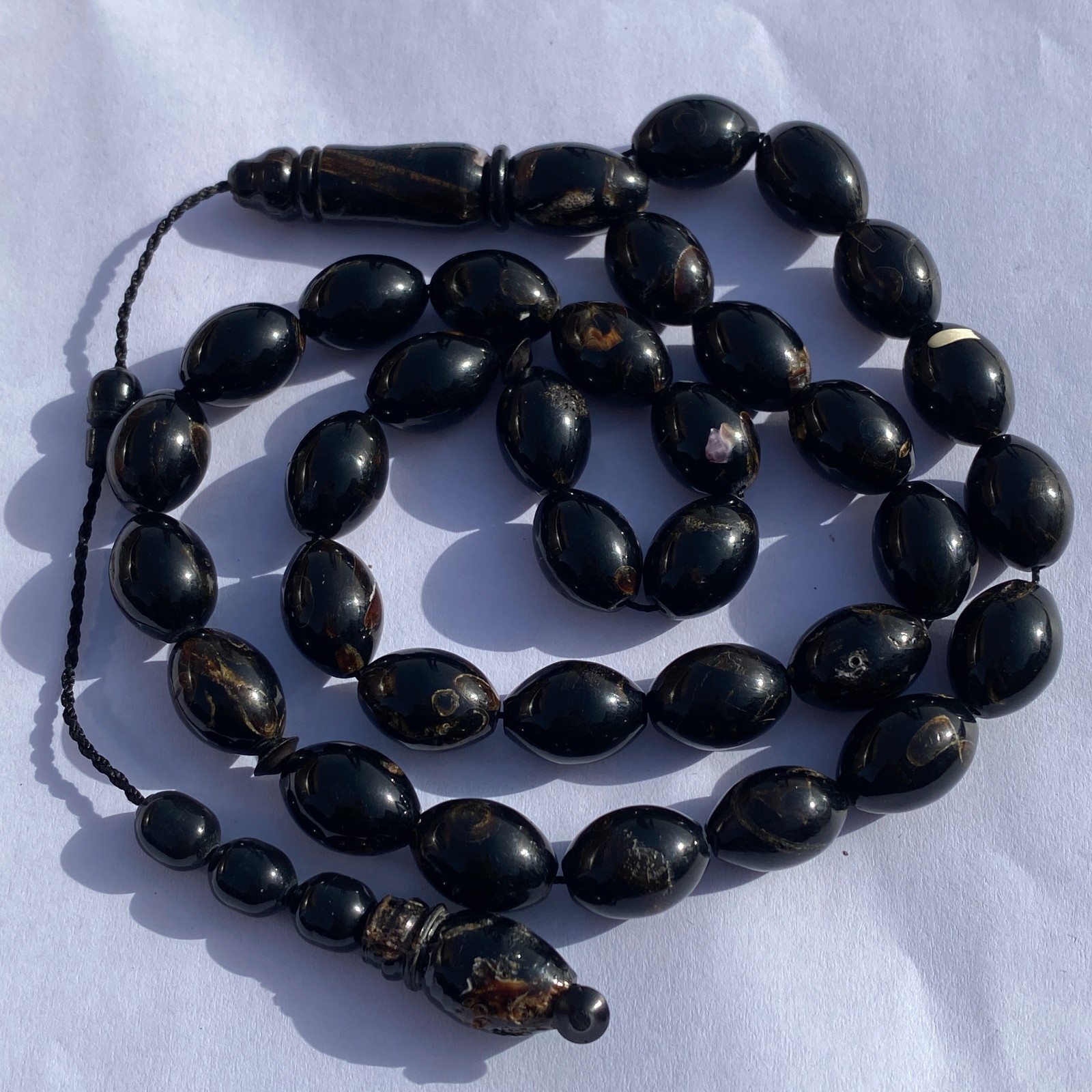 islamic oval 33 islamic Black coral prayer beads worry beads masbaha rosary gems