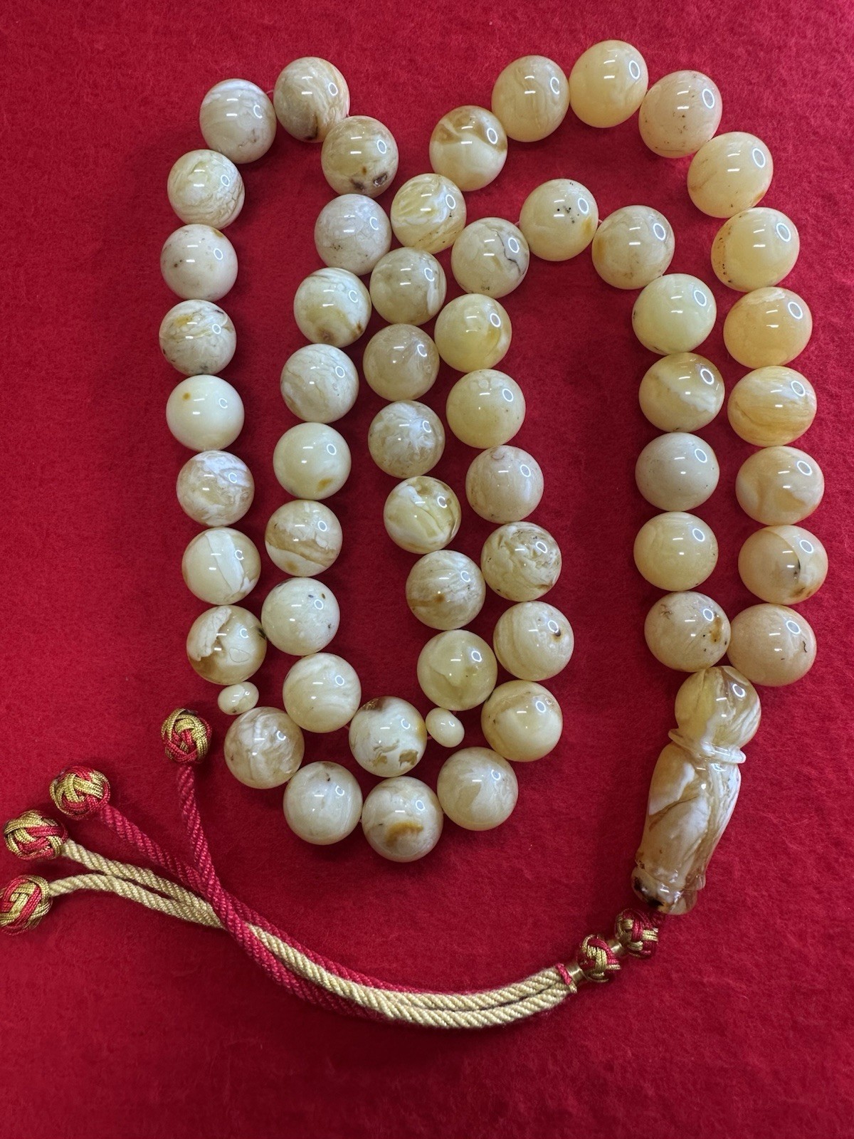 Certified Kiliangradi Natural Baltic Amber Stone -139.2 Grams- 54 Beads 16mm