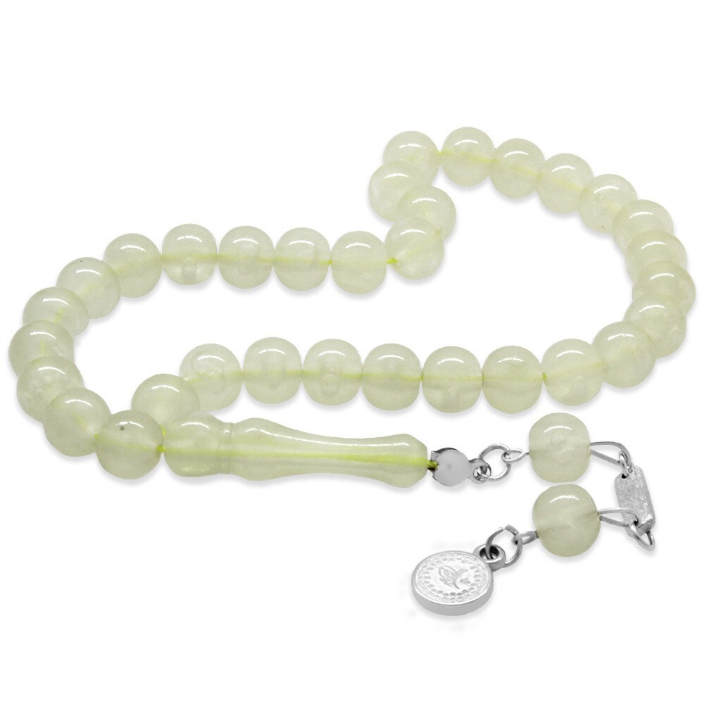 Metal Tugra Tassel Globe Cut Transparent Color Cat’s Eye Prayer Beads