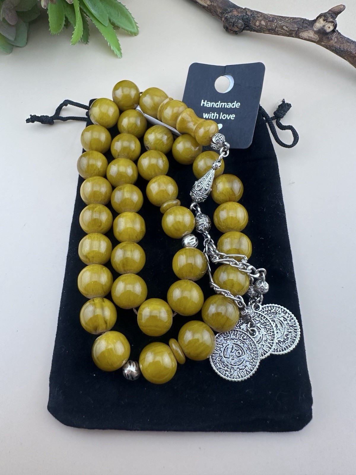 High Quality Misky 33Beads Prayer Rosaryمسبحة مسباح مسكي جودة عالية خراطة يدوية