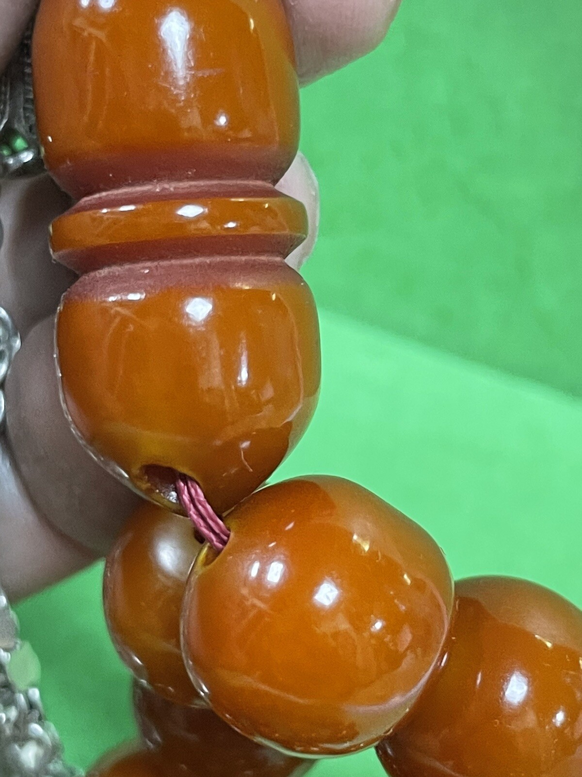 Antique Miscky Butter scotch Caramel Amber bakelite islamic prayer 33 beads 118g