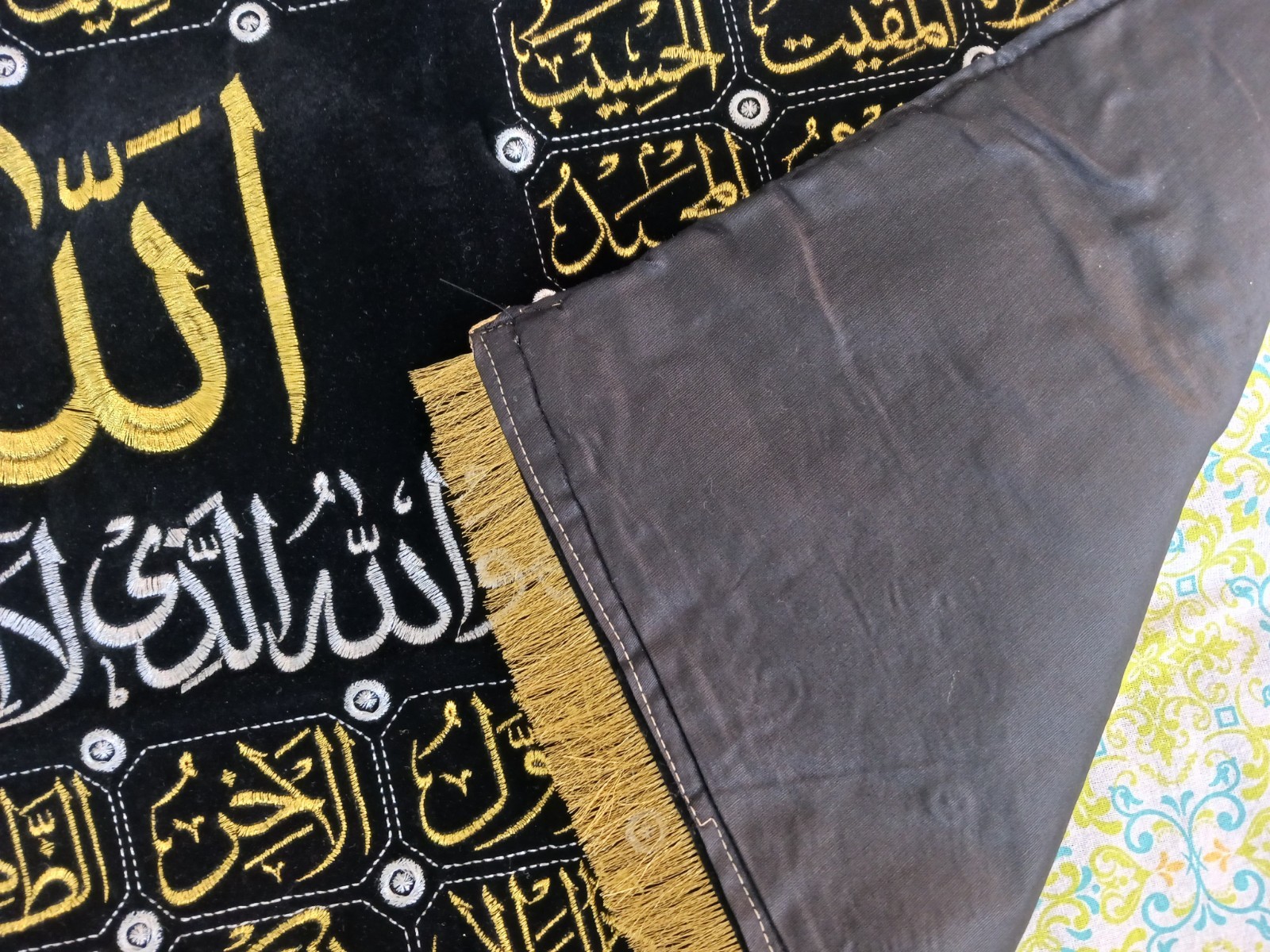100 names Of Allah, Islamic tapestry Asma ul Husna Large size Black wall art