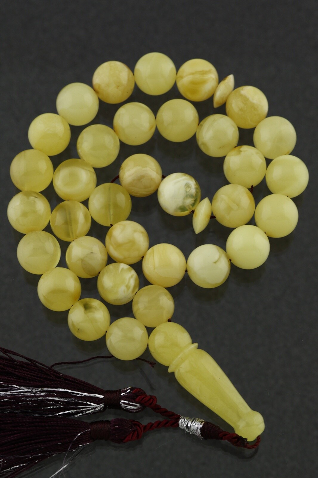 Islamic 33 Round Prayer Beads 12mm Genuine BALTIC AMBER TASBIH 42.8g 220120-1
