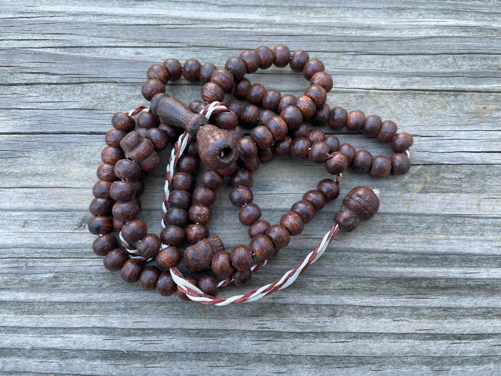 Religious Beads Dark Brown Real Wood Tasbeeh Handmade Prayer Beads With Lock