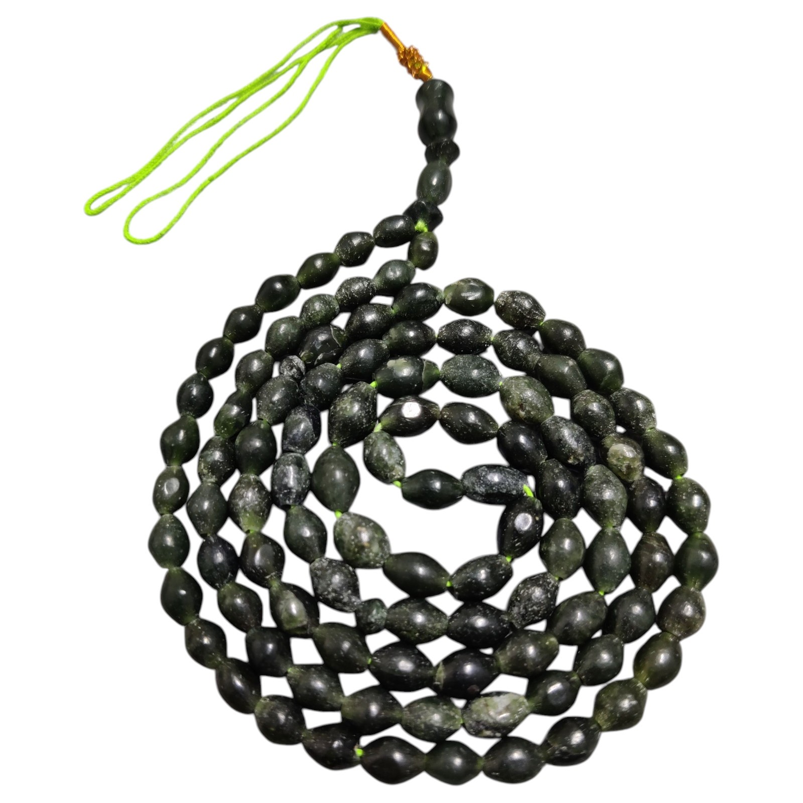 Rare Natural Shah Maqsood Bayzahar Olive Green Tasbih 99 Prayer Beads 36g Afghan
