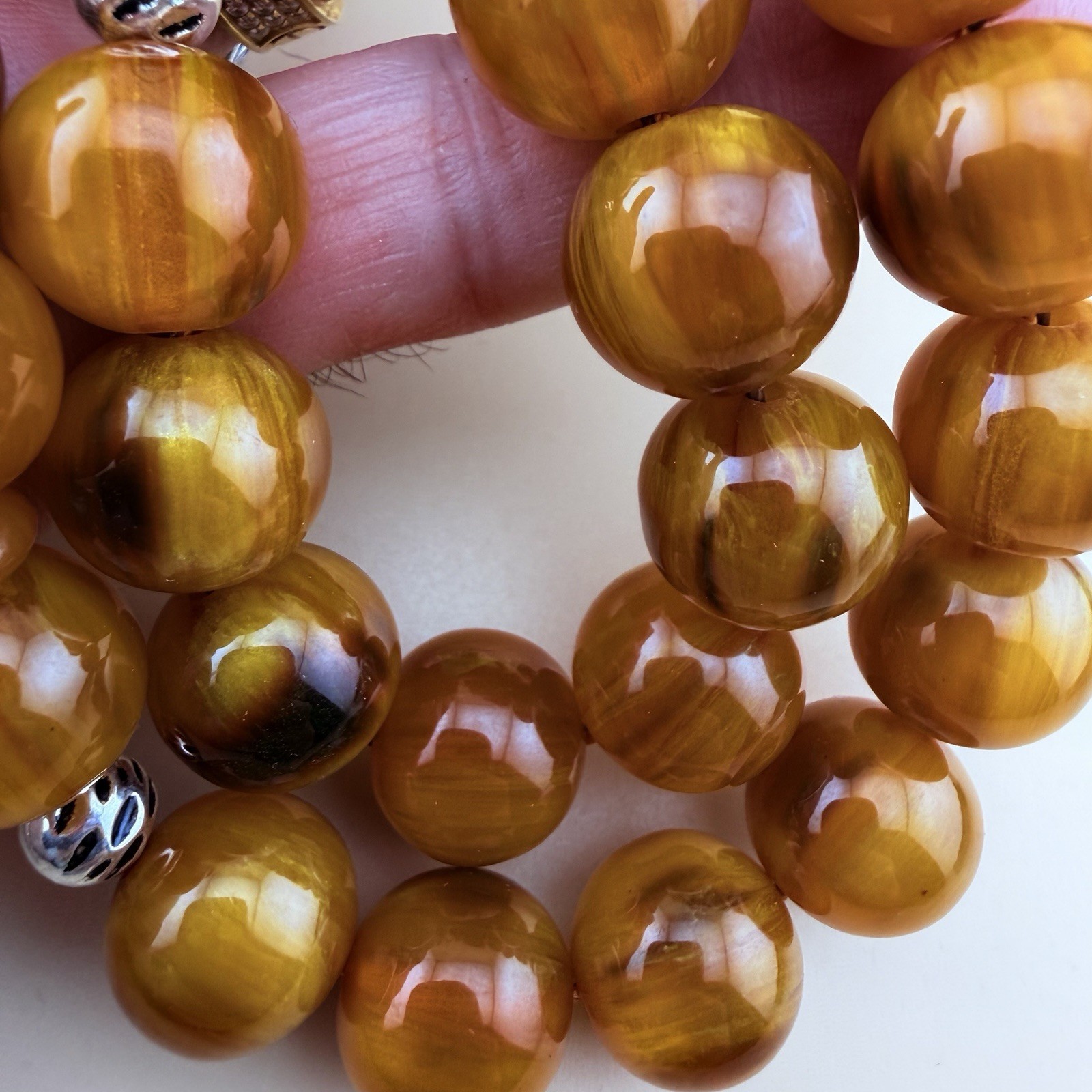 Old Misky 33Bead Islamic Tasbih Sterling Silver Tasselمسباح مسبحة مسكي شرابة فضة