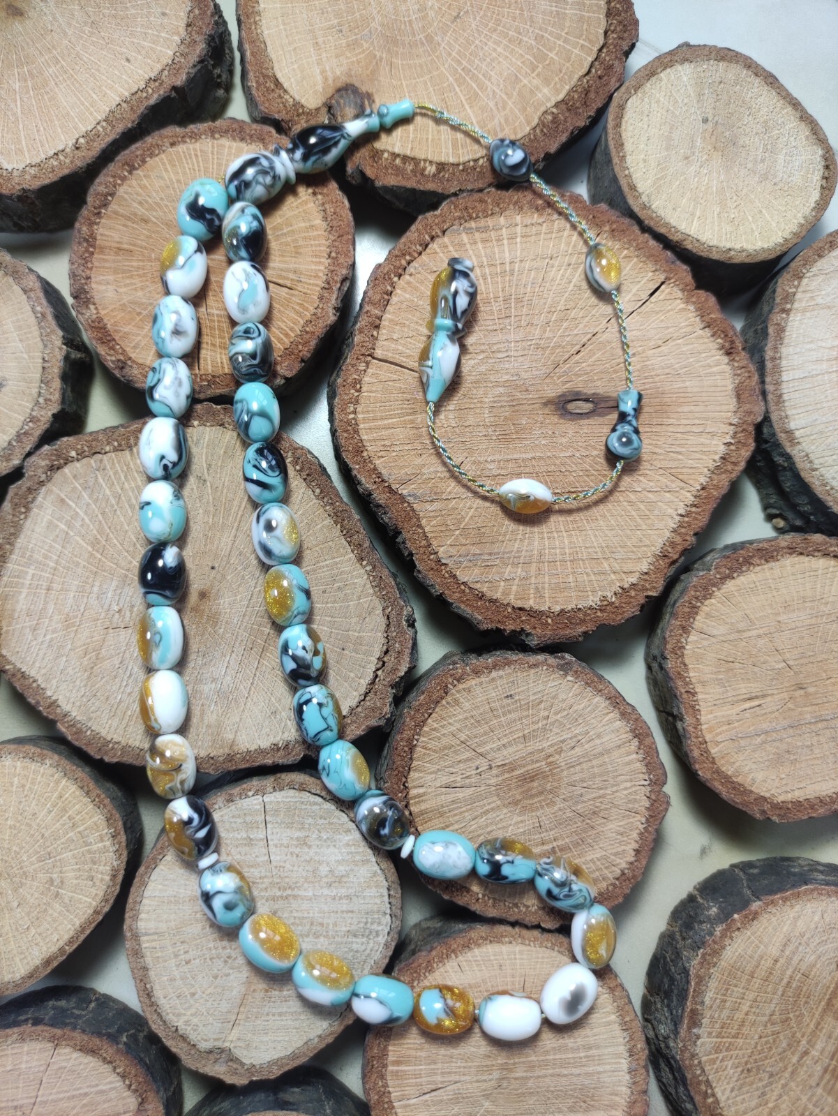 33 beads shiny mix tesbih Islamic Prayer Beads