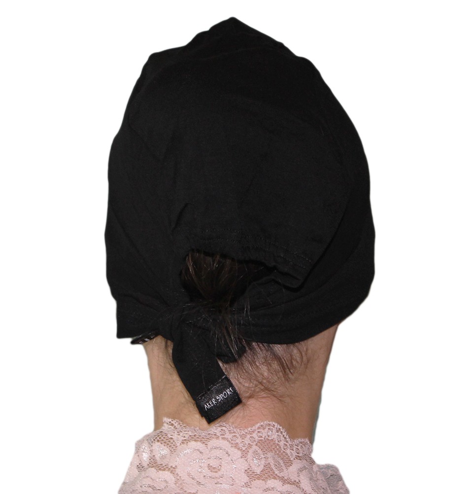 Muslim Women’s Islamic Turkish Cap Aker Satin Hijab Bonnet Underscarf – Black