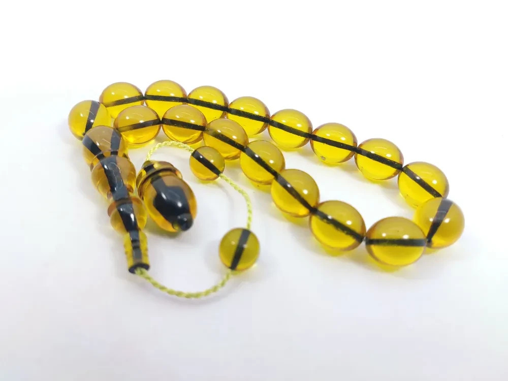 Islamic Prayer Mascot German Gaming Dice Amber Rosary.14x6mm.17 beads.tesbih