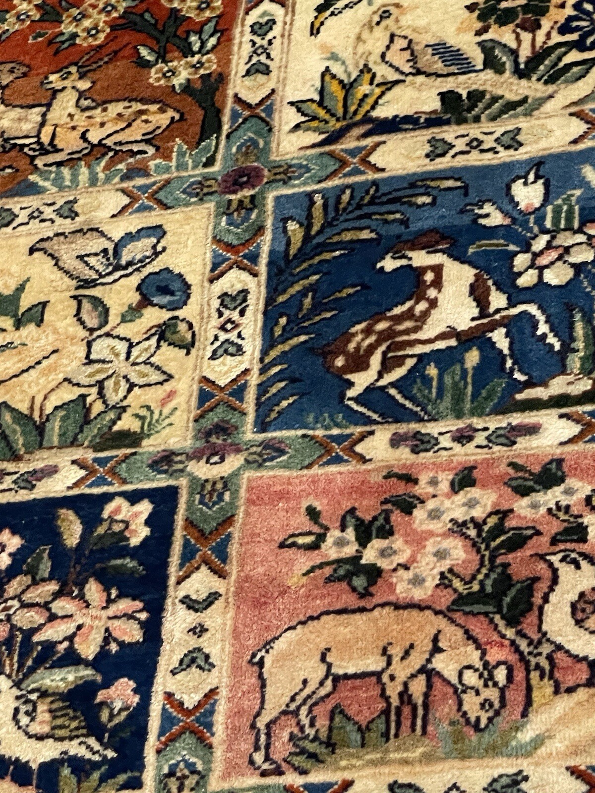 Vintage Rug, Farmhouse Vintage Pictorial Tree Of Life Rug 3.8×5.10 Ft