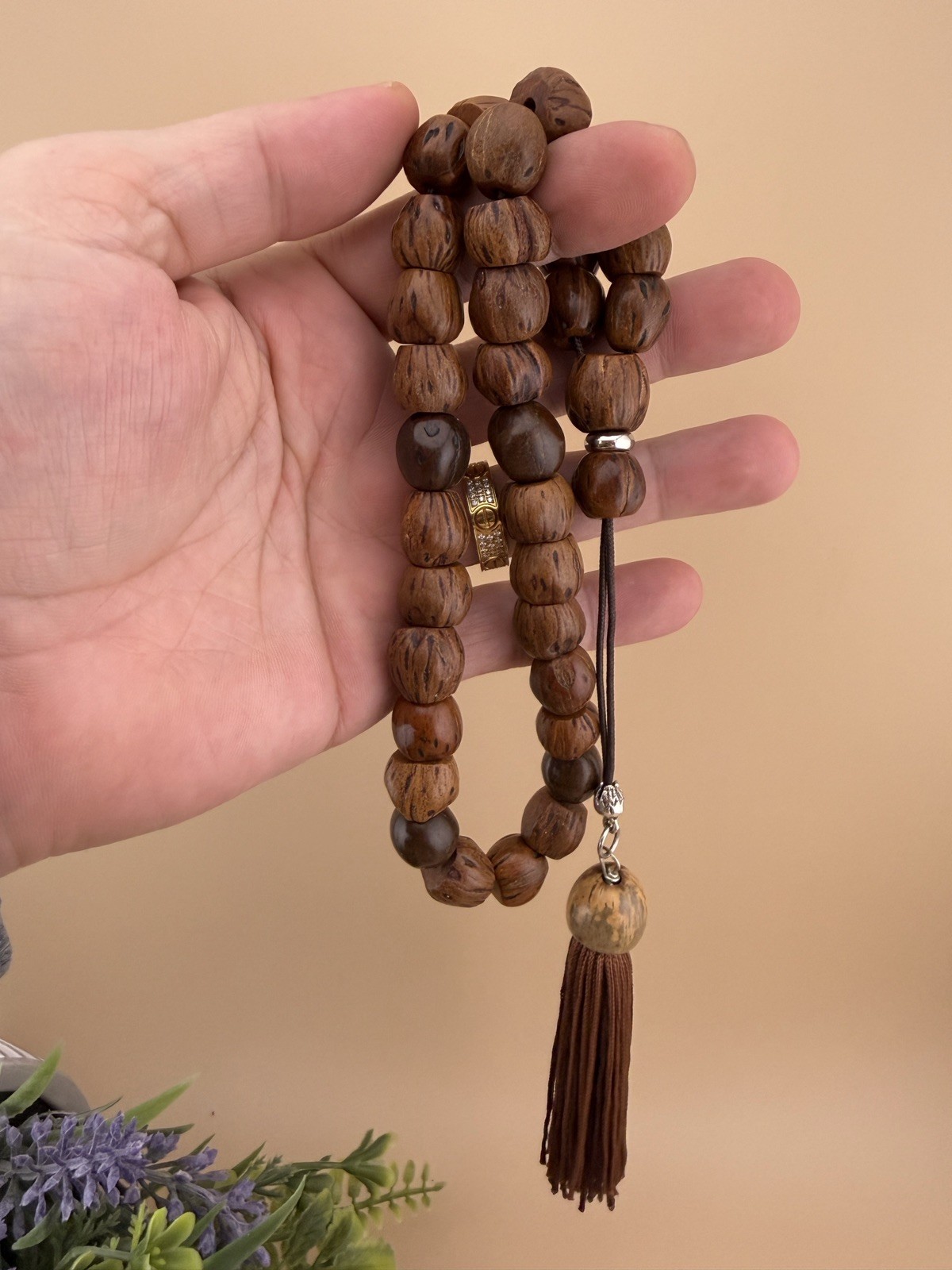 Natural Andiz Wood Islamic Prayer Beads | 33 Beads Handmade Turkish Tesbih Misba