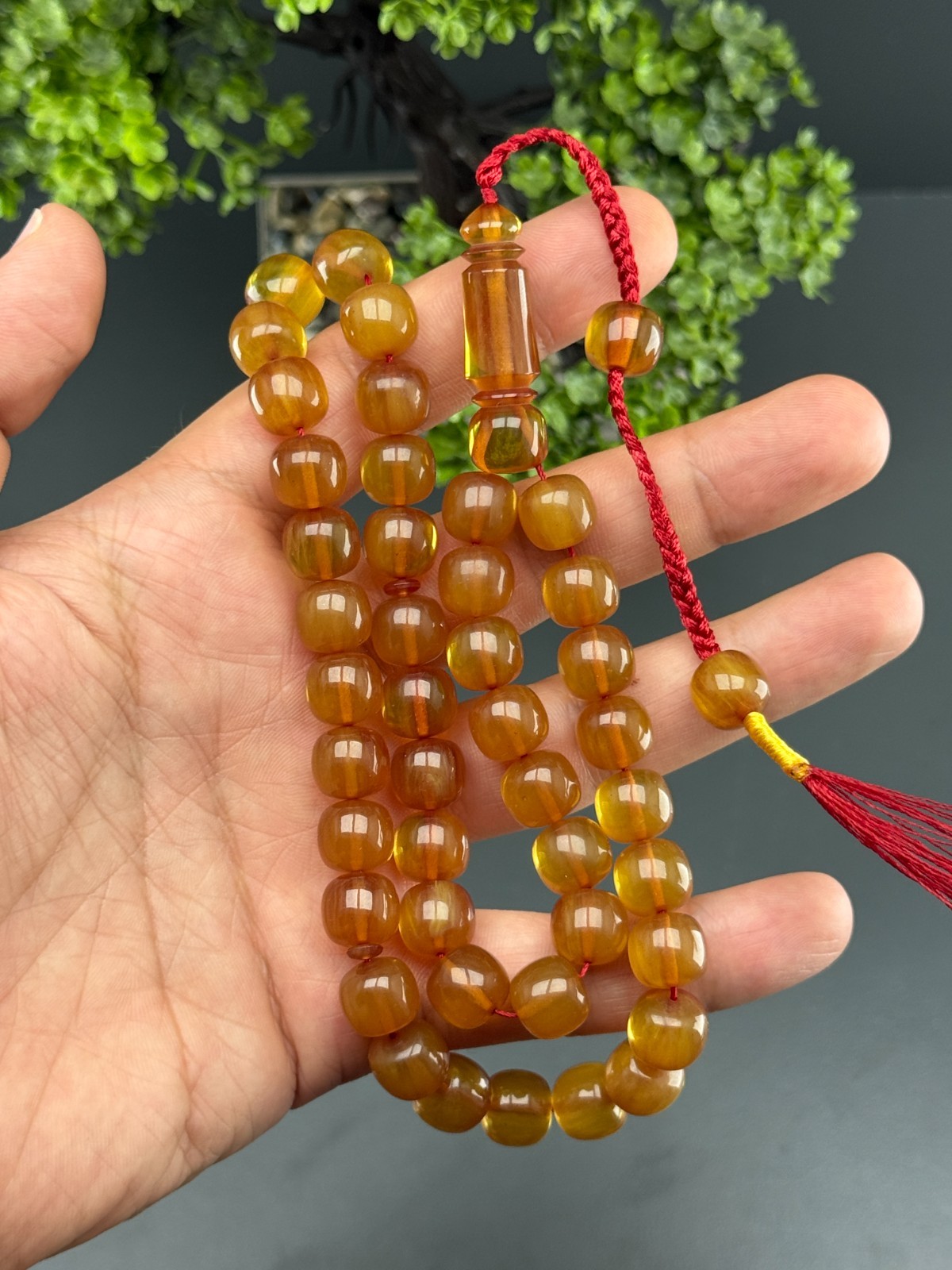 Faturan Amber Rosary, 43 Beads,Sandalos, islamic Rosary, Misbaha, Tasbih,Tasbeeh