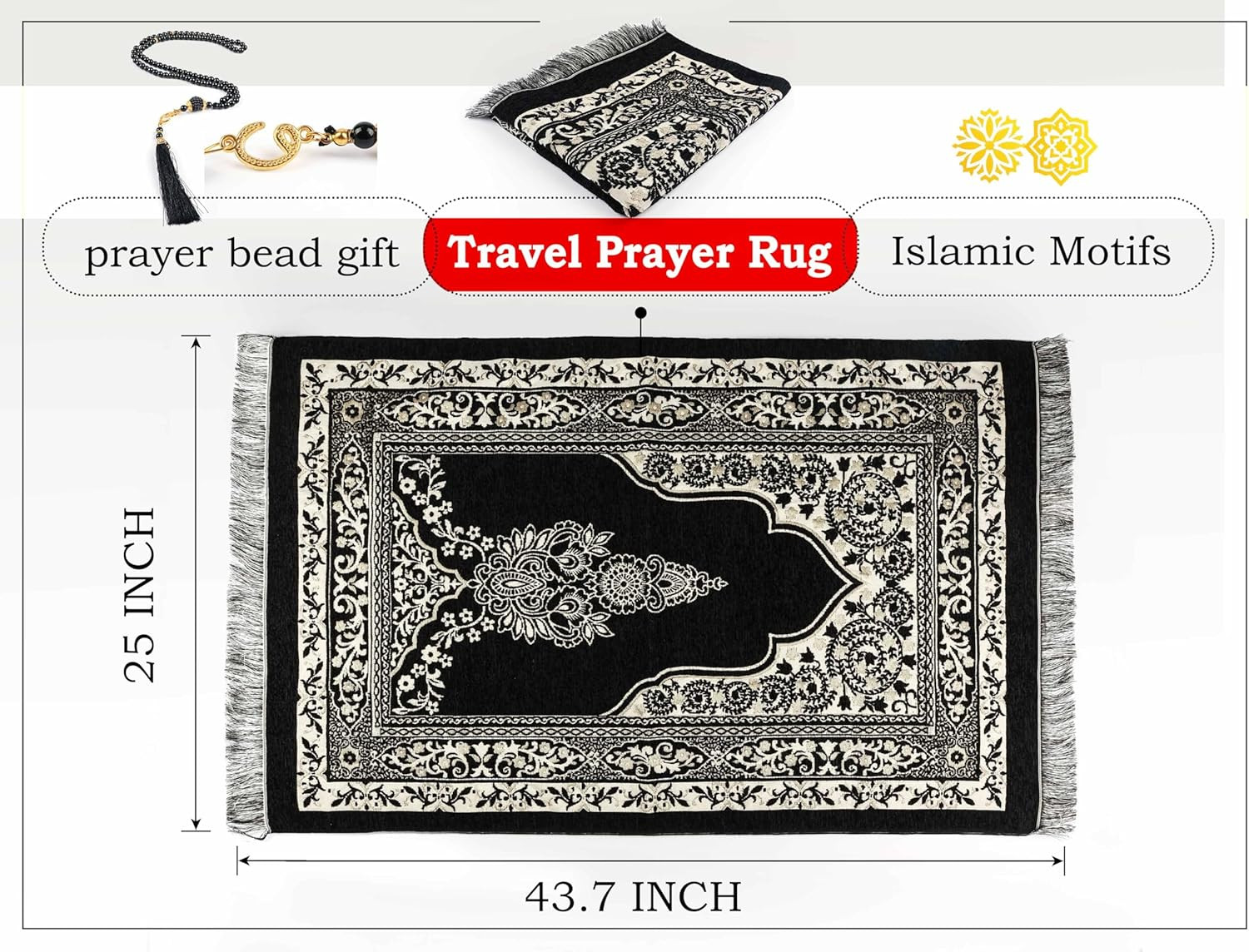OLEEK Muslim Prayer Rug – Islamic Prayer Mat – Prayer Matt Islam – Eid Gifts – E