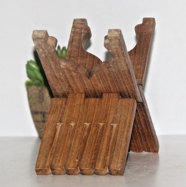 Antique Wooden Holy Quran Book Stand Original Old Hand Crafted