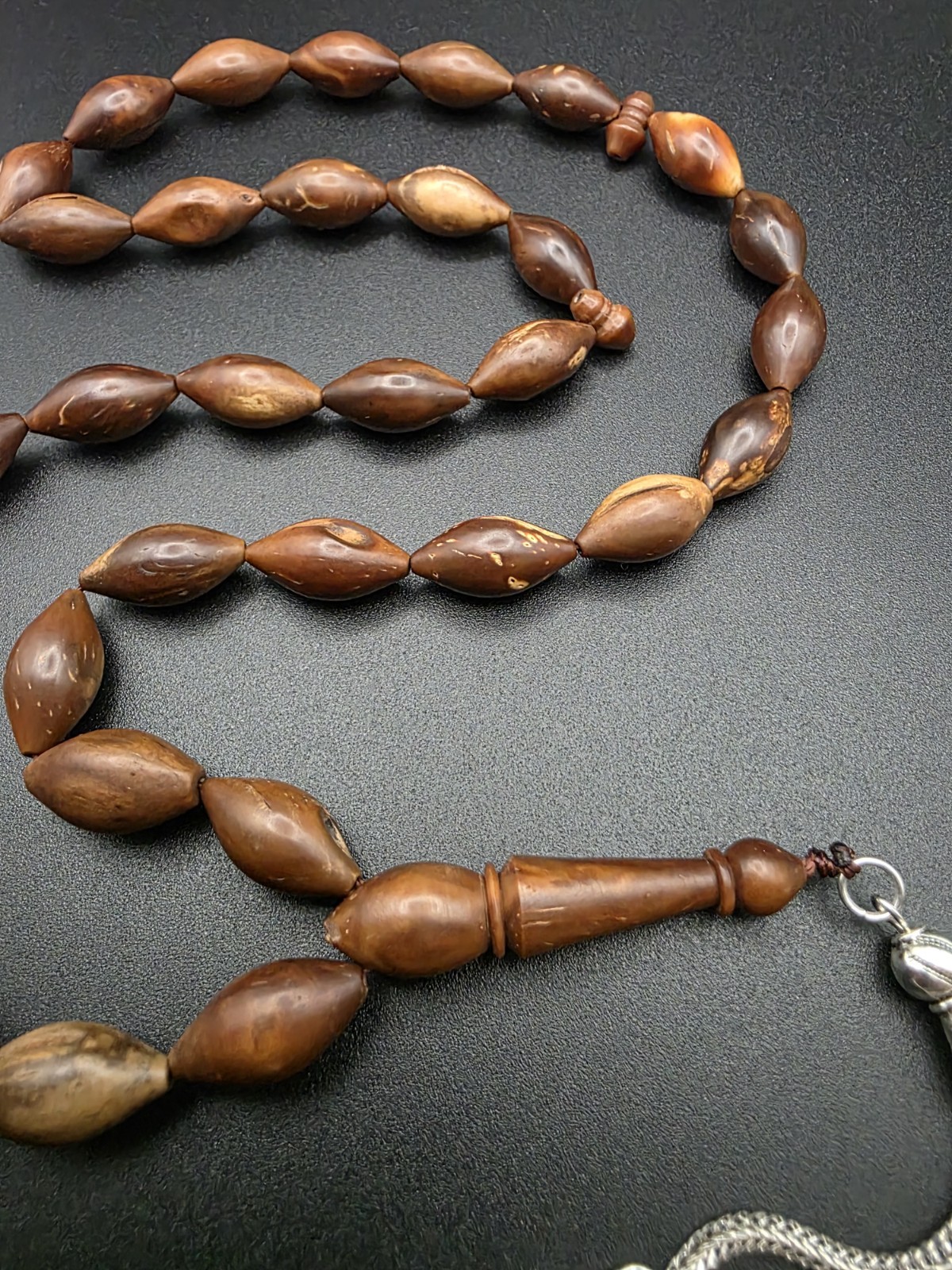 Vintage Kuka Coconut Wood Islamic Rosary Prayer 33 Beads مسباح خشب الكوك سبحة
