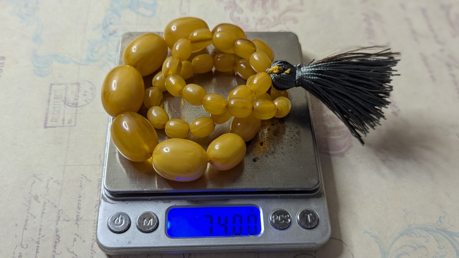 faturan amber LARGE Bakelite Islamic Rosary Prayer Beads 74 grams