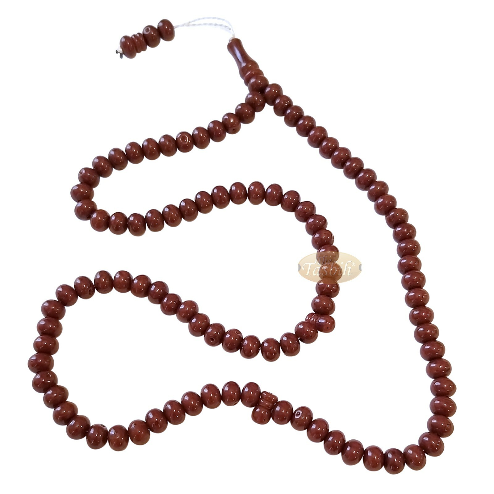 MUSLIM PRAYER BEADS – Dark Brown Hard Monomer 99ct 7x8mm Tasbeeh Dhikr Tasbih