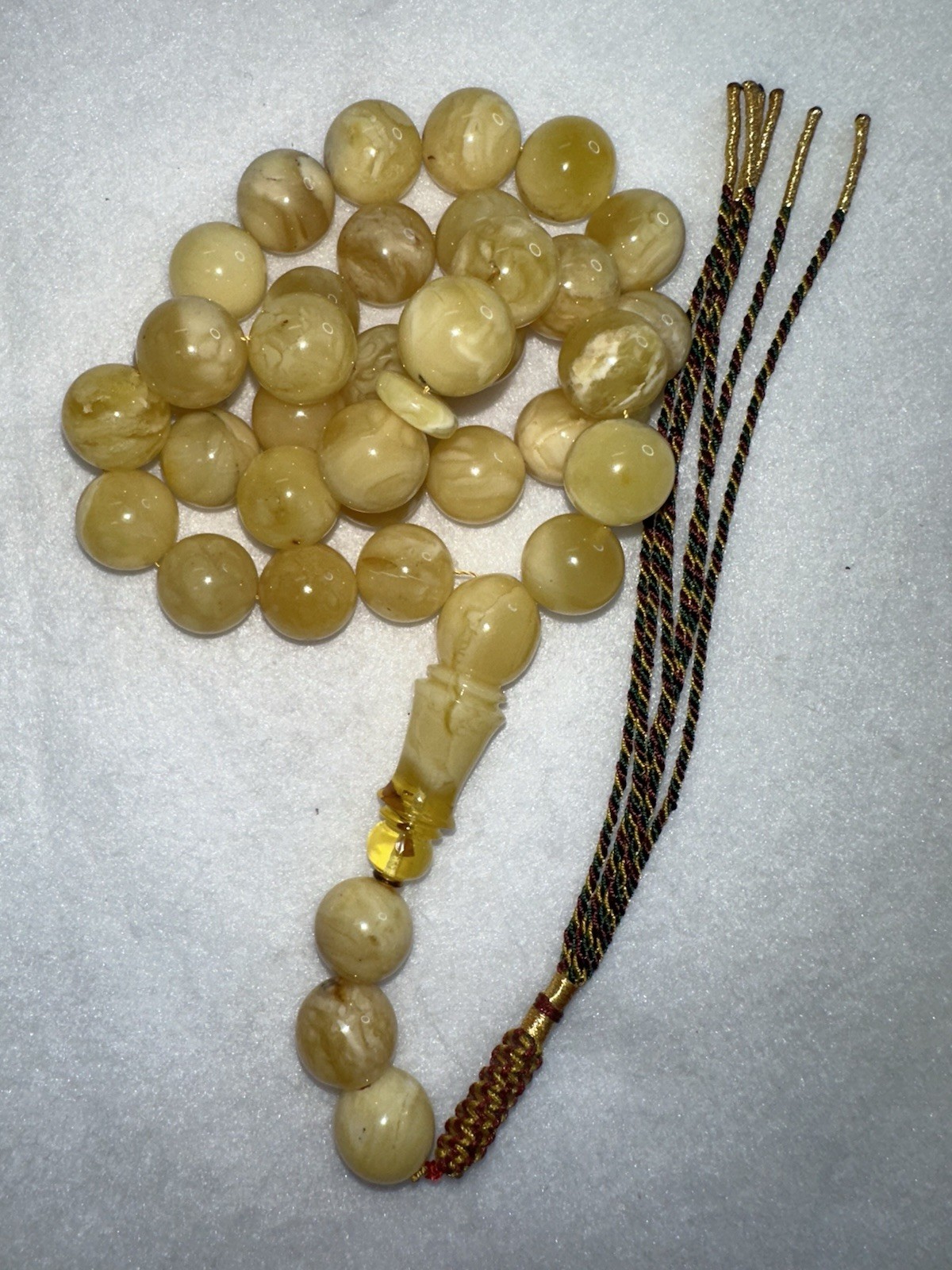 Kiliangradi Natural Baltic Amber Stone- Tesbih, Subha 33+3 Beads 14mm 64 Grams