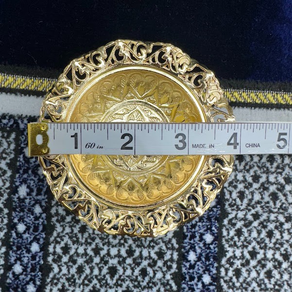 Islamic Bowl Engraved Decorative Serving Tray Sugar Dates Gold Made in Turkiye