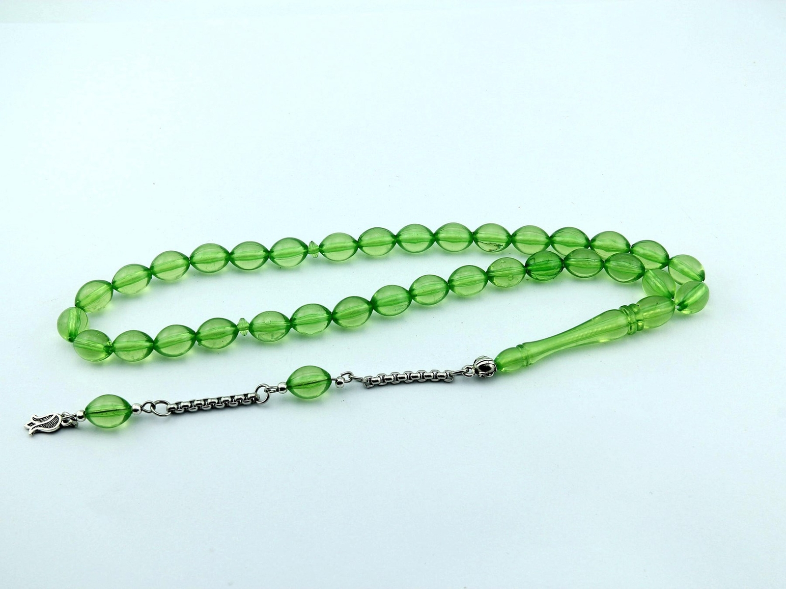 Green color 33 beads Islamic Prayer Beads Misbaha Rosary worry 401058 Tesbih