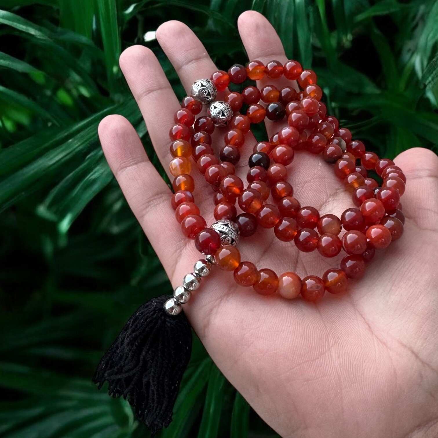 Natural Red carnelian Agate Tasbeeh Aqiq Prayer Beads Islamic Masbaha 99pcs