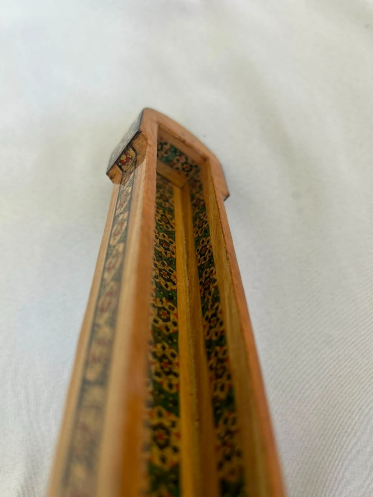 Vintage Khatam Marquetry Qalamdan Pen Box Hand-Painted Islamic Art Mosaic