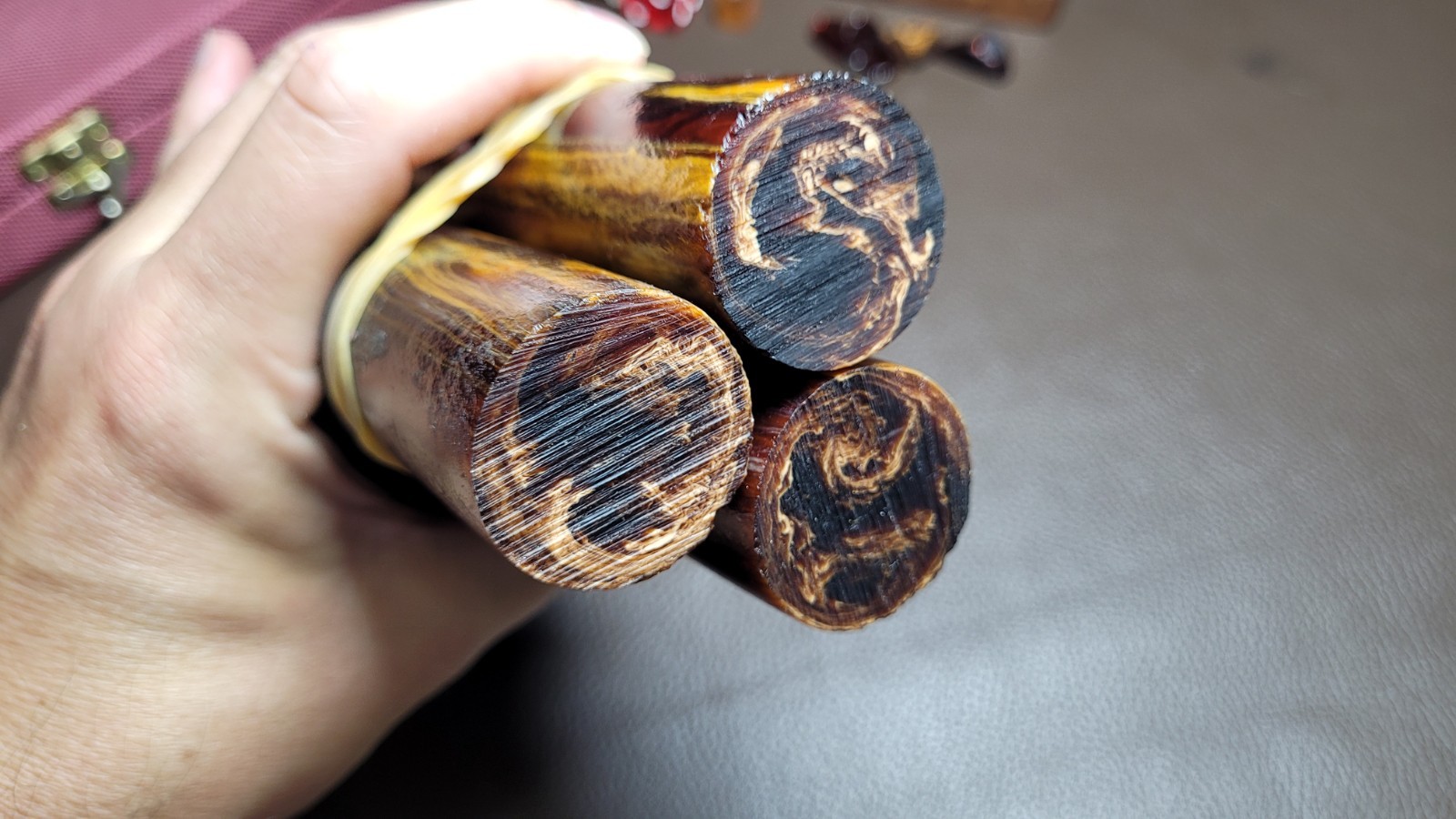 Amber Bakelite Rods x3 Czechoslovak catalin faturan for Tasbih Prayer Beads 614g