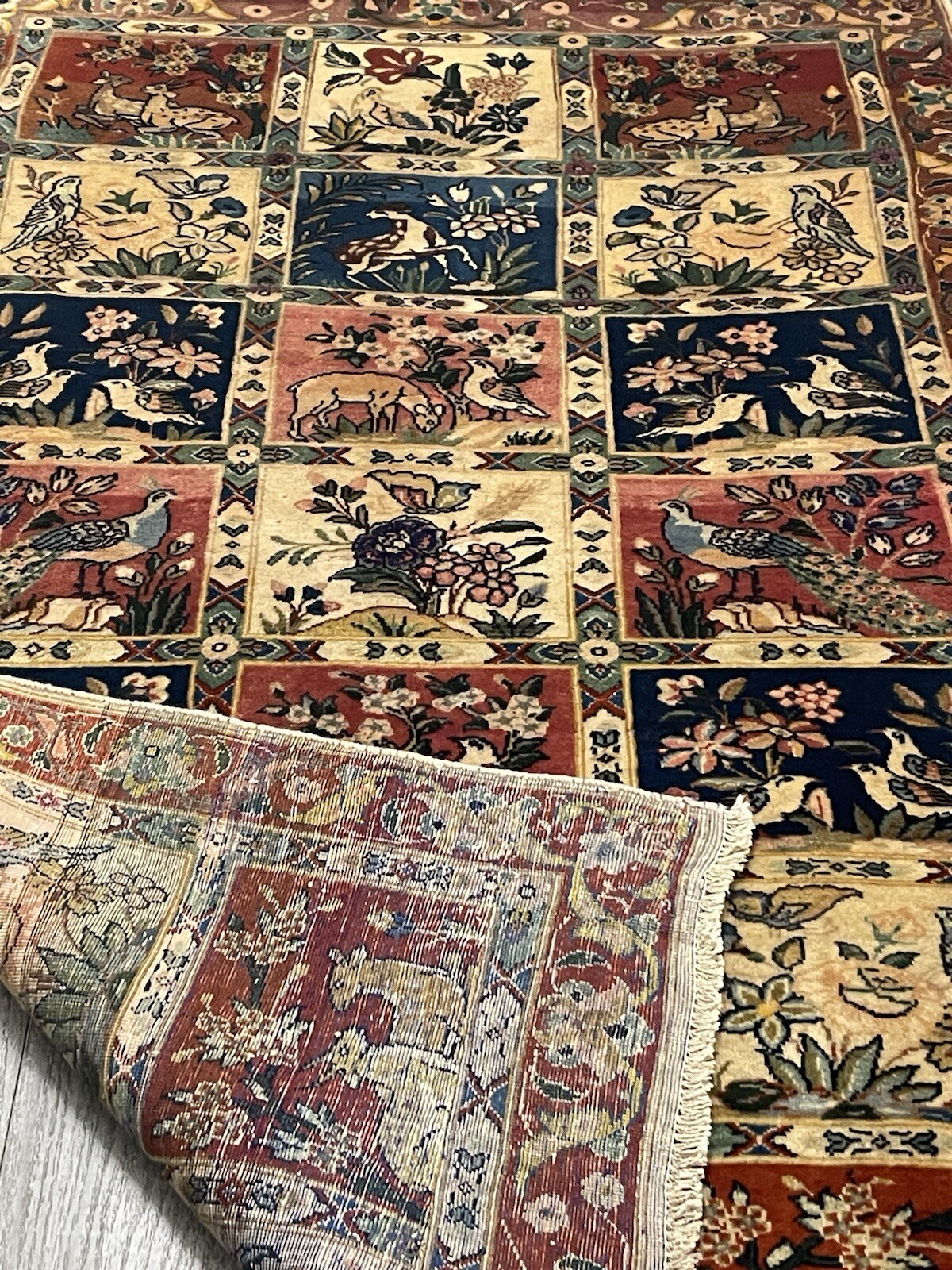 Vintage Rug, Farmhouse Vintage Pictorial Tree Of Life Rug 3.8×5.10 Ft