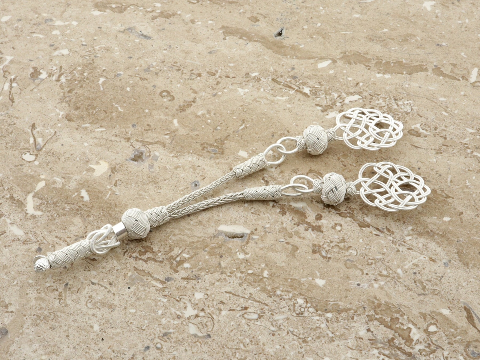 Handmade Trabzon kazaz hand-knitted Metal tassel 1000 silver Prayer Bead 730178