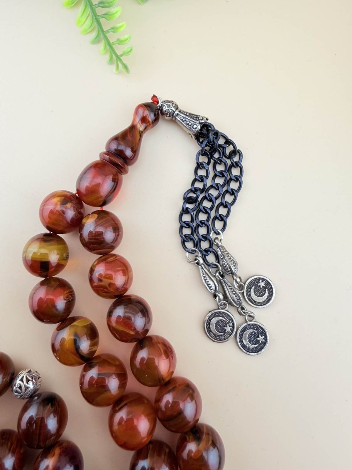 مسبحة مسباح مسكي خام سورينتال Sandalus 33-bead Islamic Prayer Rosary Misbah N770