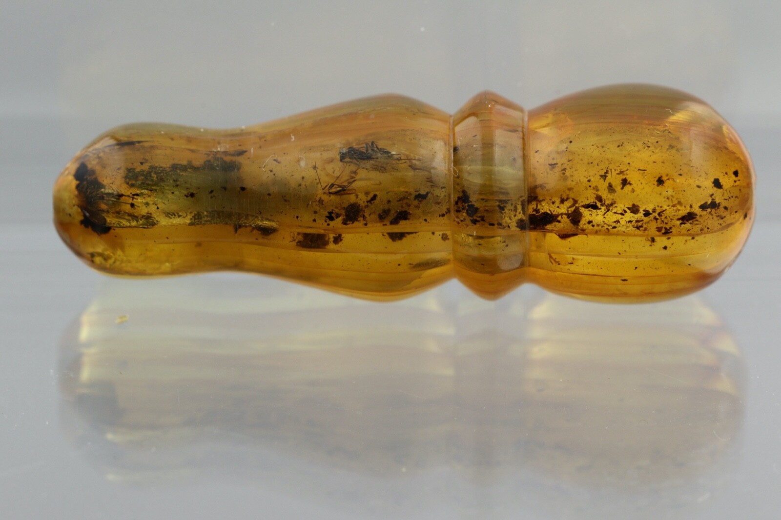 Vintage FOSSIL BALTIC AMBER Islamic Prayer Bead Imam Minaret TASBIH 2.7g 01126-1