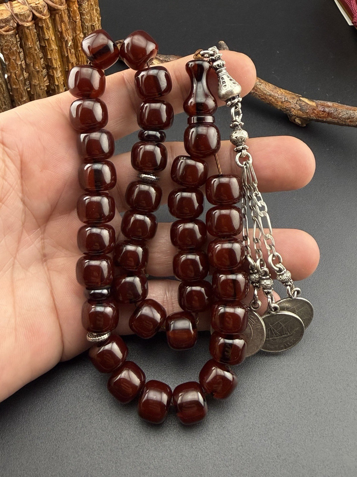 Vintage Collectible Faturan Islamic 33 Bead Tasbih مسبحة مسباح فاتوران N915
