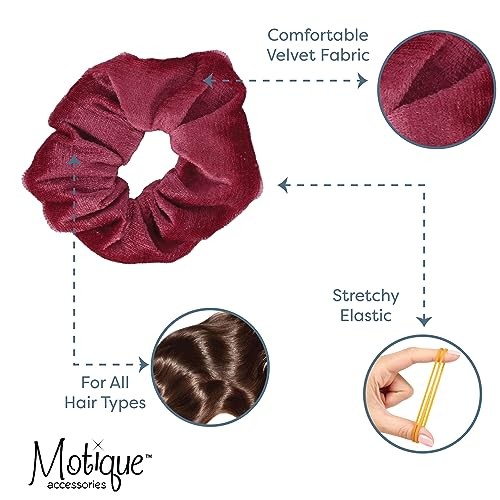 Velvet Solid Scrunchies – Set of 2 () Mauve