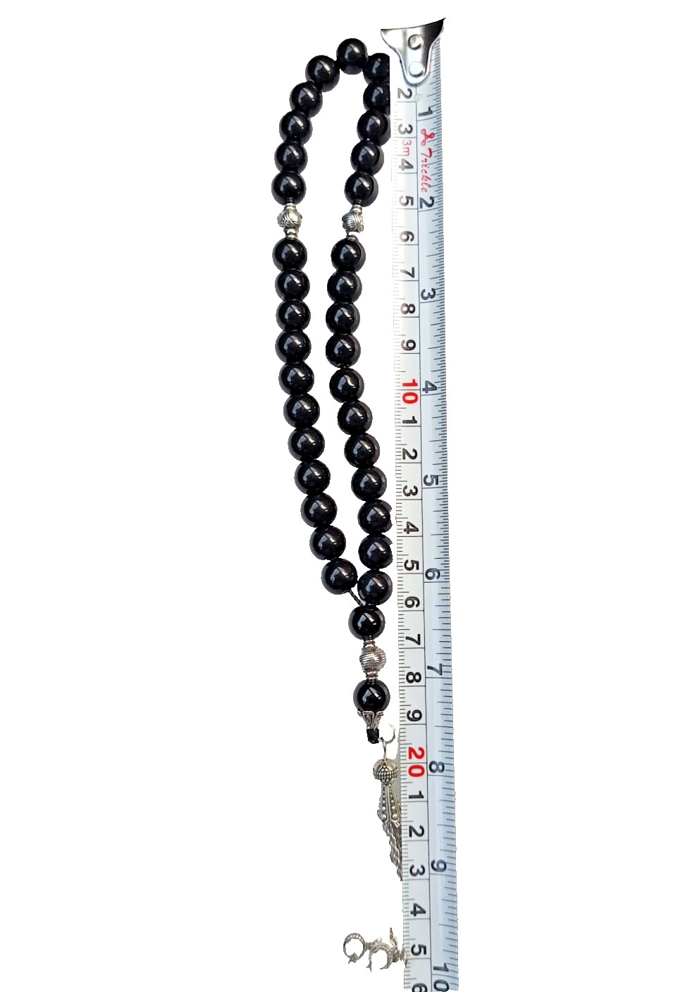 Free Int’l Shipping Islamic Prayer Beads Mesbaha 33 Beads with Silver Tassel