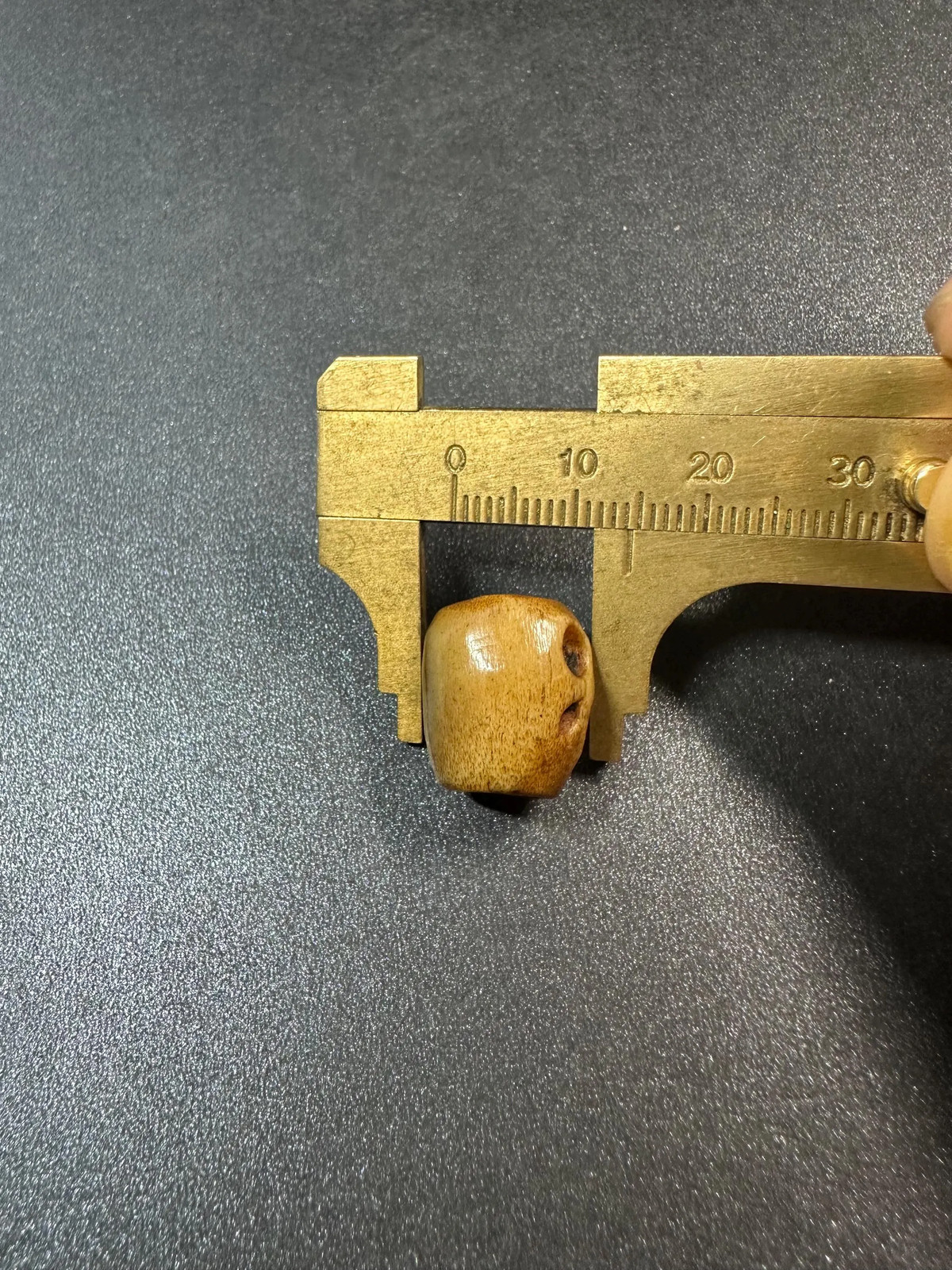 Hand-Carved Deer Antler Citipati Skull Bead | Tibetan Buddhist Chitipati Amulet