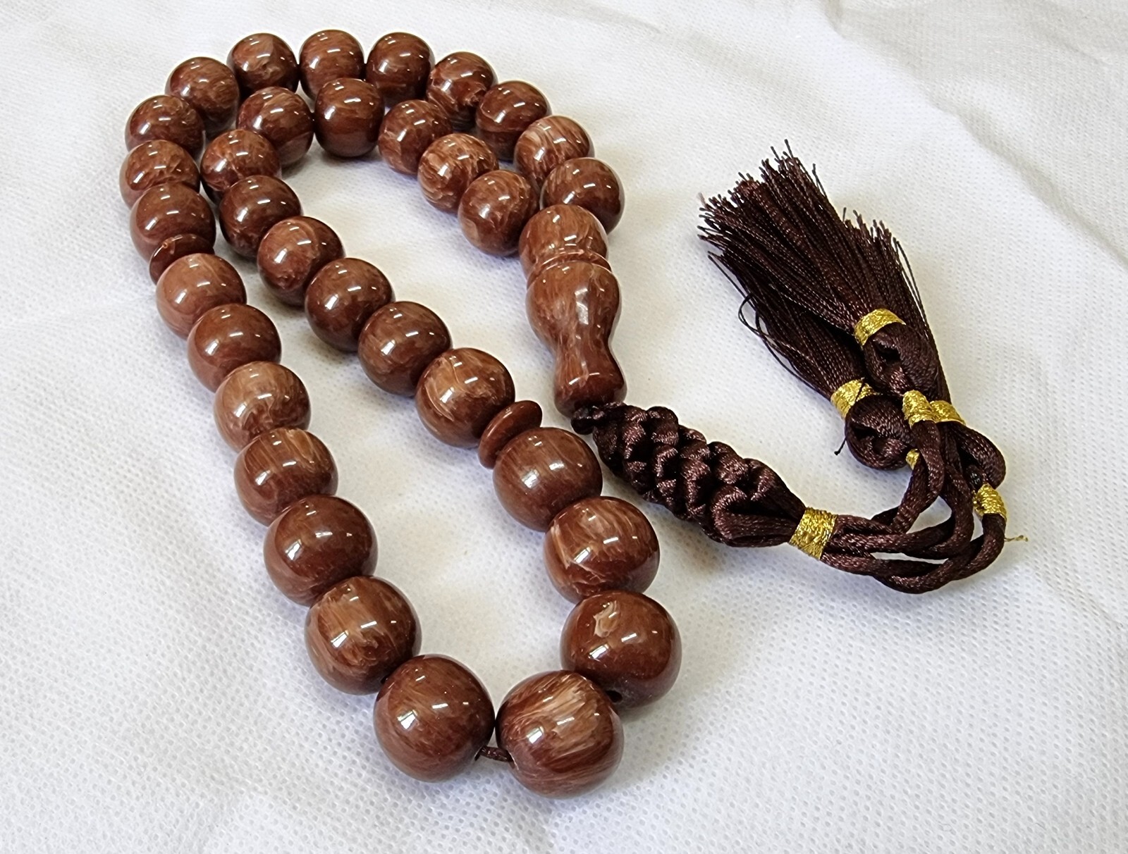 Handmade Sandalous Catalin Bakelite Islamic Prayer Rosary 33 Beads Tasbih AFG001