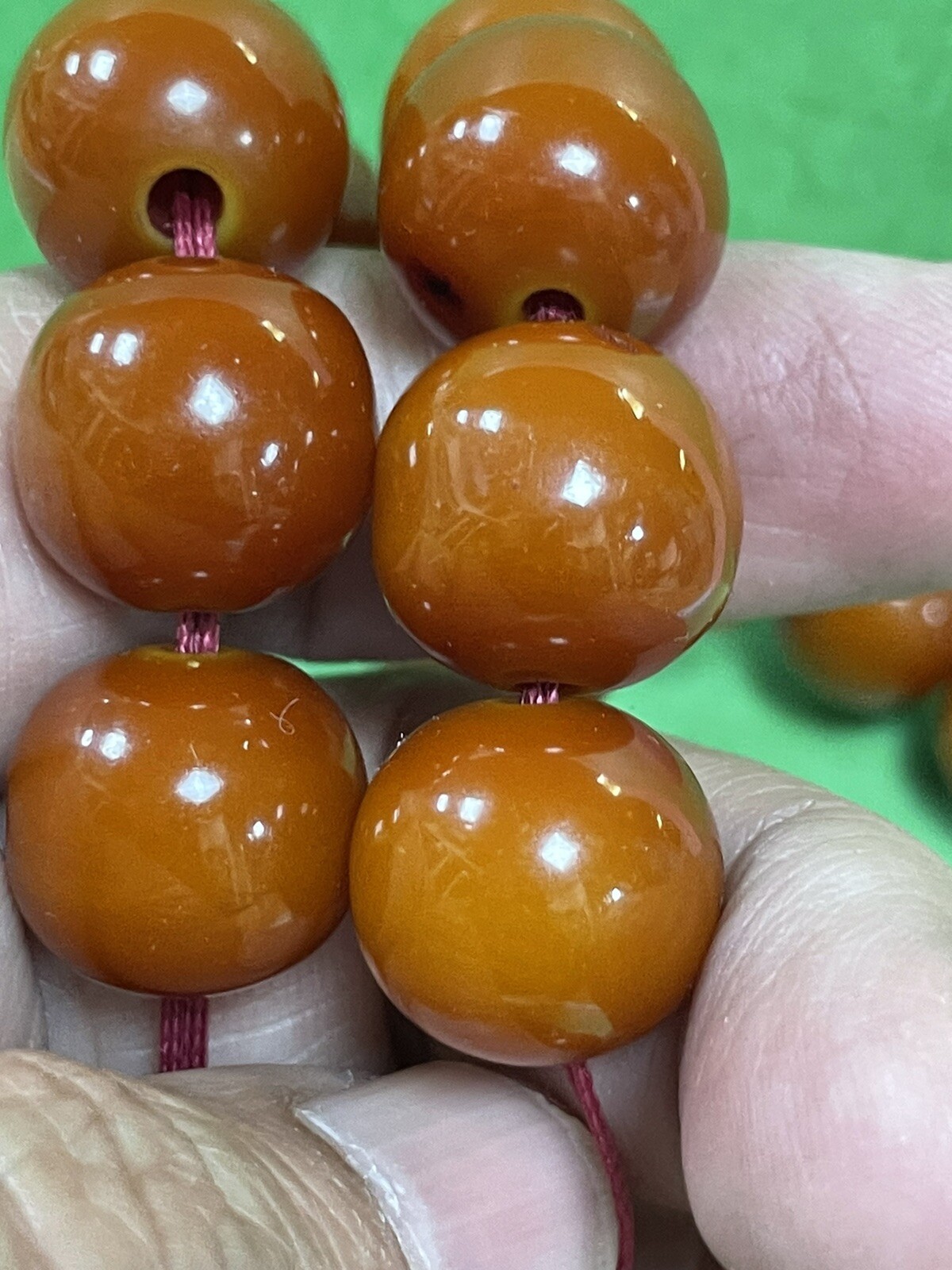 Antique Miscky Butter scotch Caramel Amber bakelite islamic prayer 33 beads 118g