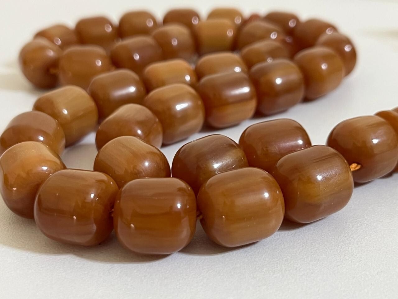 Antique Natural Germany Cherry Amber سبحة مسكي الماني انتيك خراطة أفغاني عكروكي