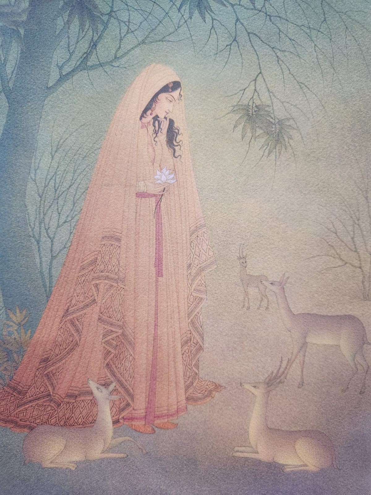 Original watercolour Wash on paper Painting By artist ABDUR REHMAN CHUGHTAI