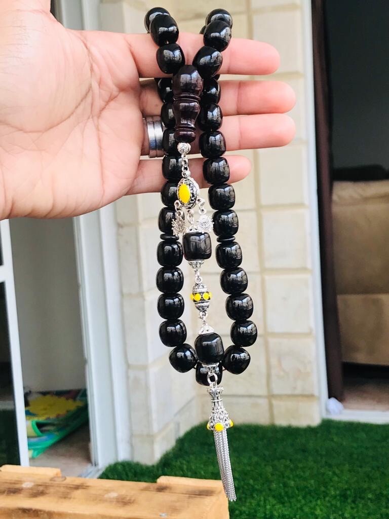Maski Rosary black antik 33 love size of grain 14mm Islamic rosary
