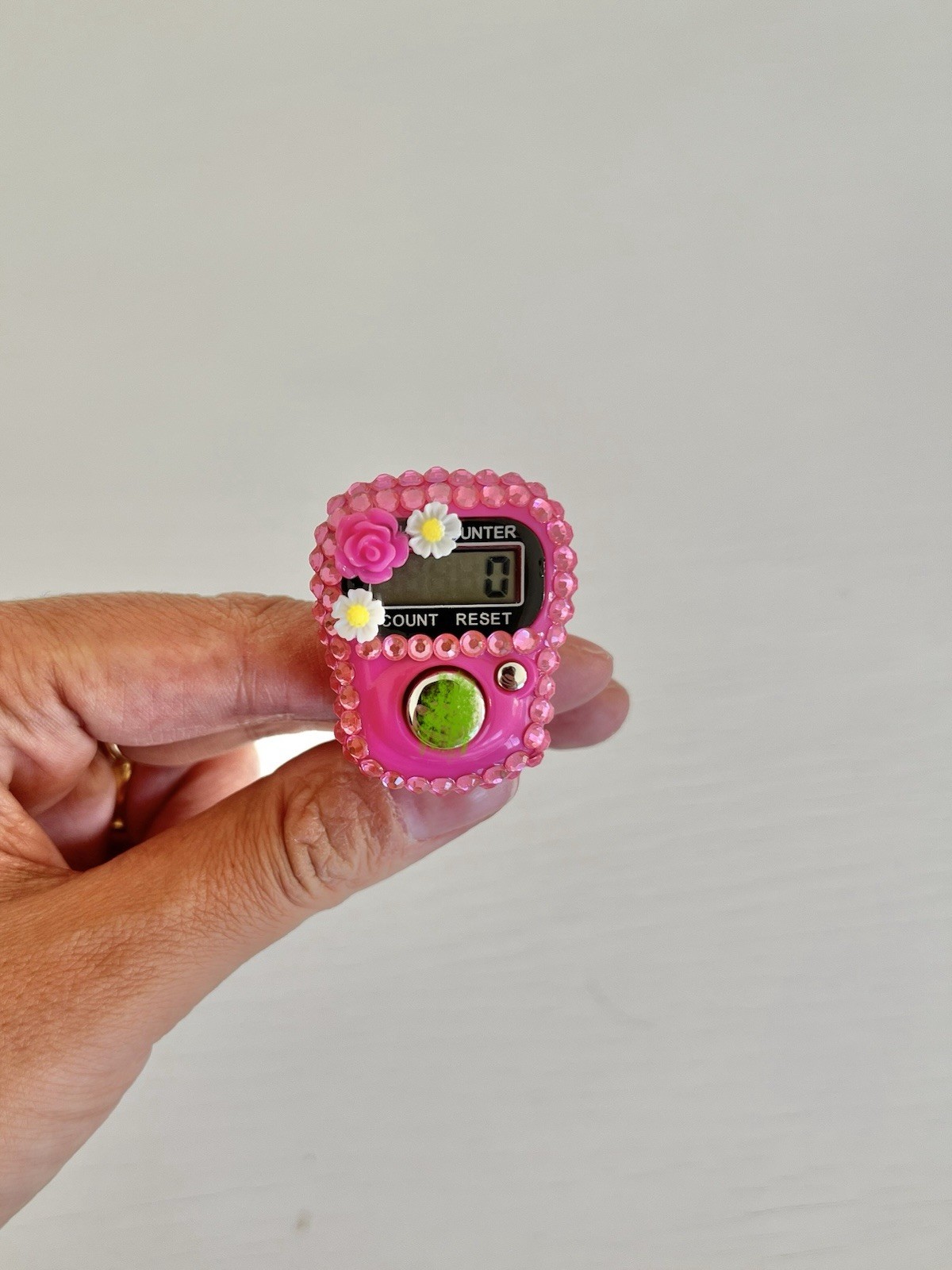 covered digital finger hot pink tasbeeh counter clicker -with handmade touch 🌸