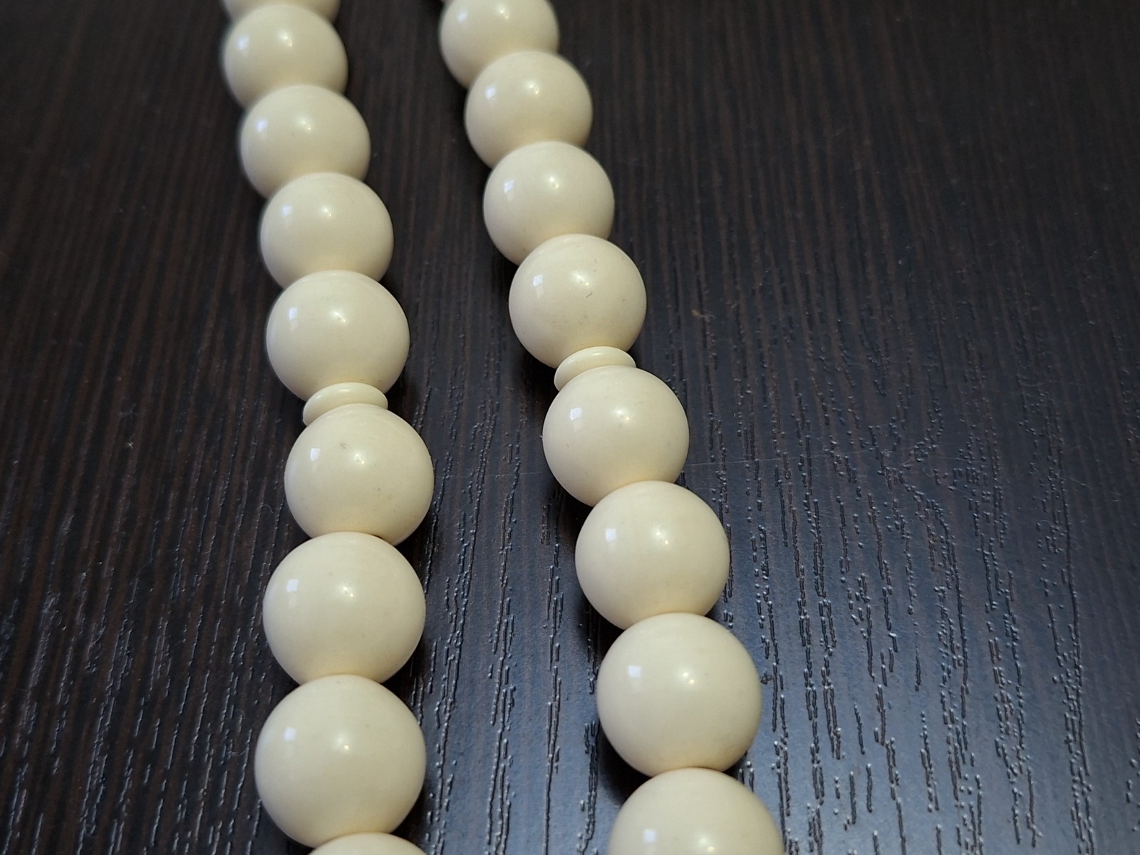 Vintage Ivory White Resin Misbaha 33 Beads Bakelite Style Tasbih Prayer Rosary