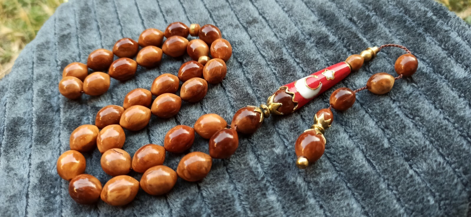 Islamic Prayer Beads, NATURAL COCO KUKA WOOD TASBIH, MISBAHA, BIG SIZE, HANDMADE