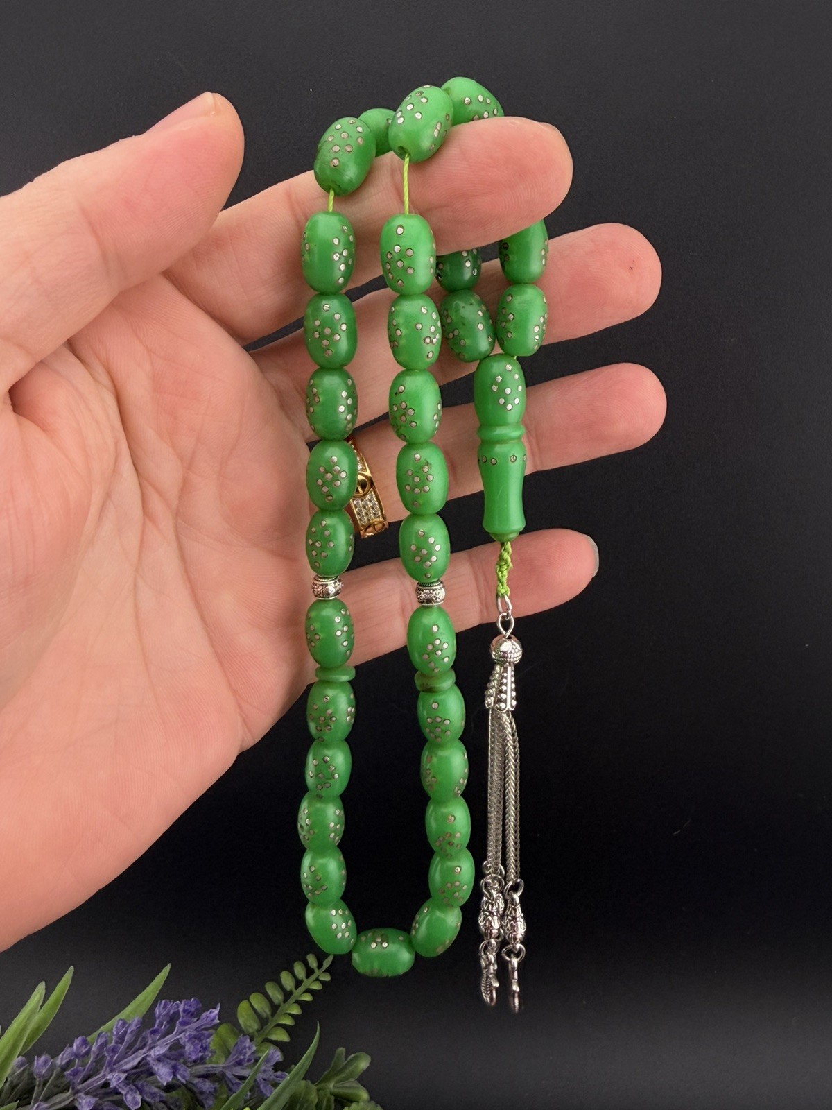 Antique Misbah Tasbih 33 Bead Islam Rosary N842 مسباح مسبحة قلاليث كلاليث فرنسي