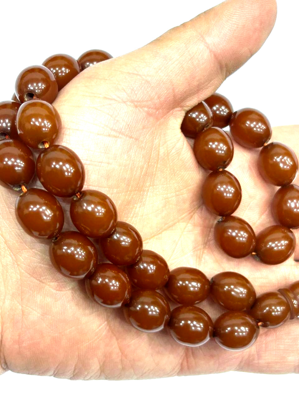 ISLAMIC PRAYER BEADS | LIVER RED FATURAN | 33 PIECES | HANDCRAFTED