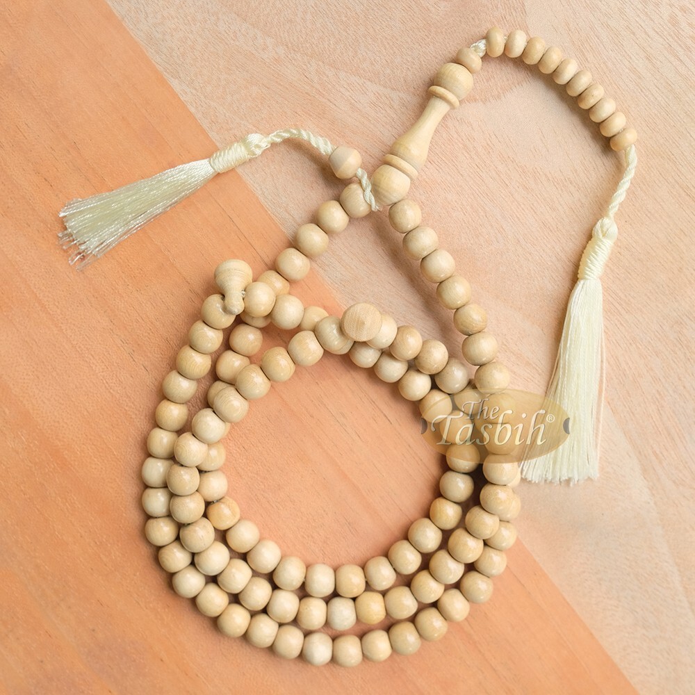 Natural Yellow Citrus Wood Tasbih – 99-ct 8mm Bead – Islamic Prayer Rosary