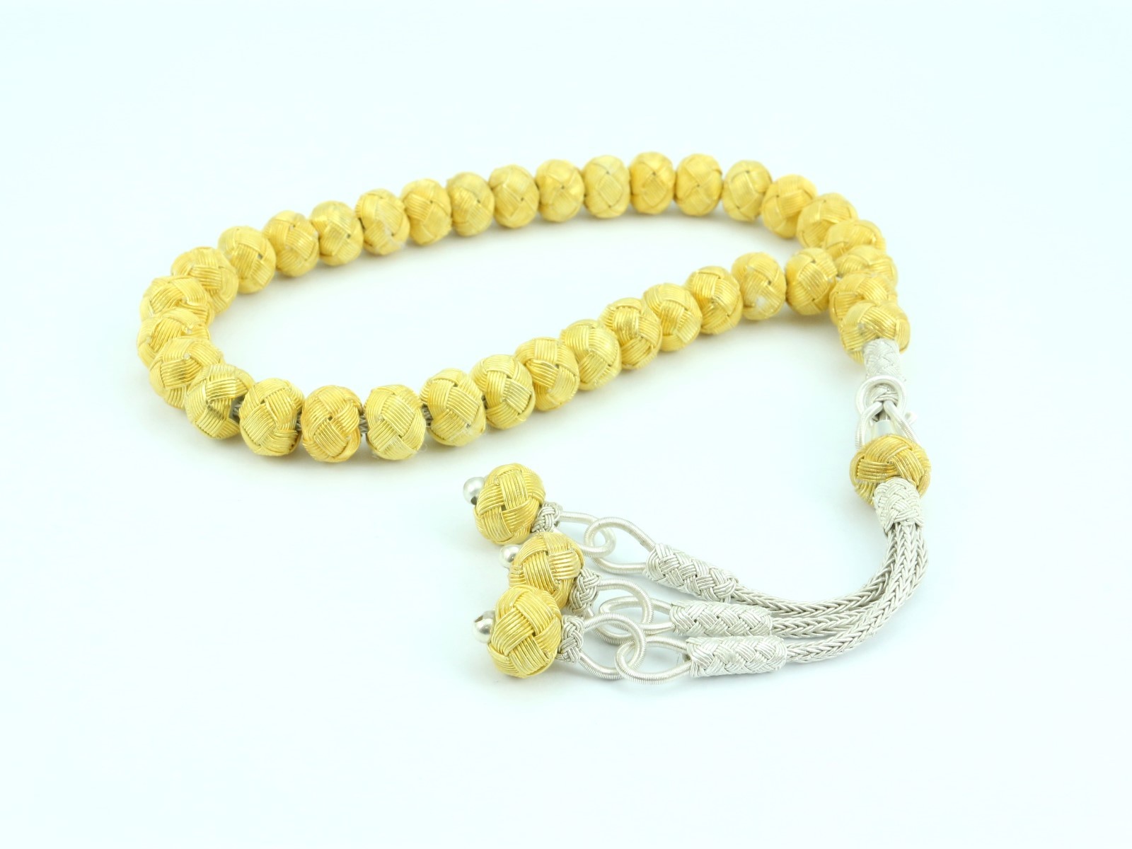 Trabzon kazaz hand-knitted 1000 sterling silver 33 tesbih Prayer Beads 502006