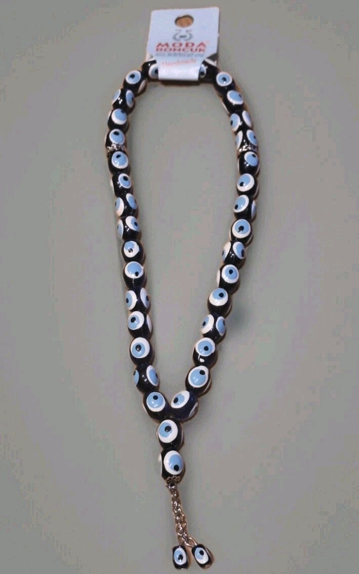 Blue Tasbih Evil Eye Prayer Bead Amulet Tesbih-Tasbih-Misbaha NWT